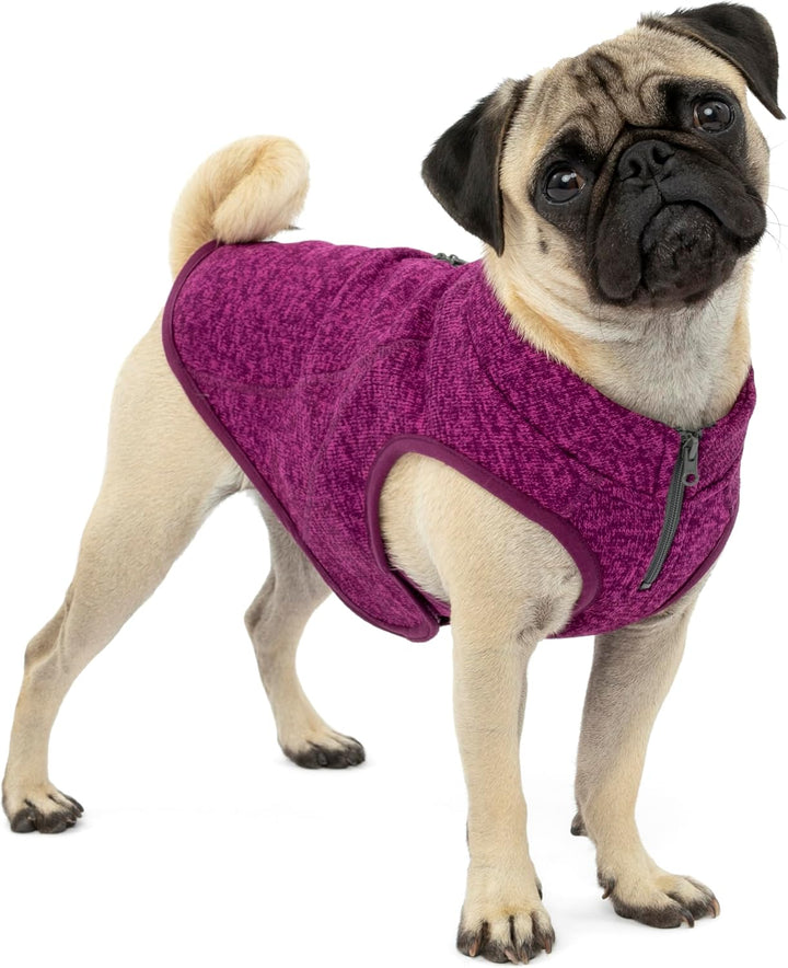 Kurgo Core Hunde-Pullover, Leichtes Fleece, Mit 2-Wege-Reissverschluss, Mit Hundegeschirr kompatibel