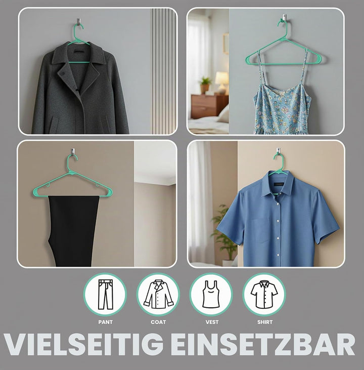Utopia Home Kunststoff-Kleiderbügel, 50 Stück, Kleiderbügel mit Haken, langlebig und platzsparend, s