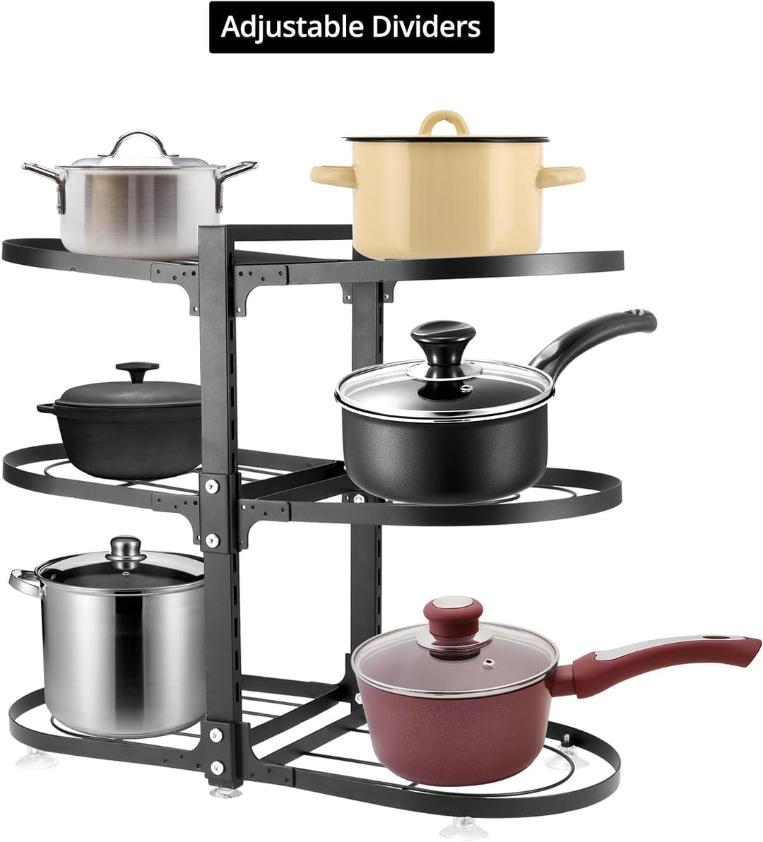 QWORK® Pfannen Organizer, Pfannenhalter, Töpfe und Pfannen Organizer, Pfannen-Organizer für den Schr