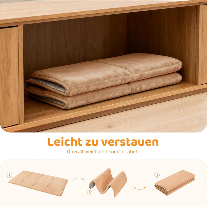 BYBYME 3cm Dicke Faltbare Krabbelmatte Baby, 80x150cm Spielmatte mit Rutschfester Unterseite, Weiche