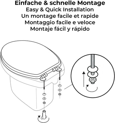 SANFINO® Premium WC Sitz mit Absenkautomatik – hochwertige Toilettendeckel aus Holz, viele bunte Mot