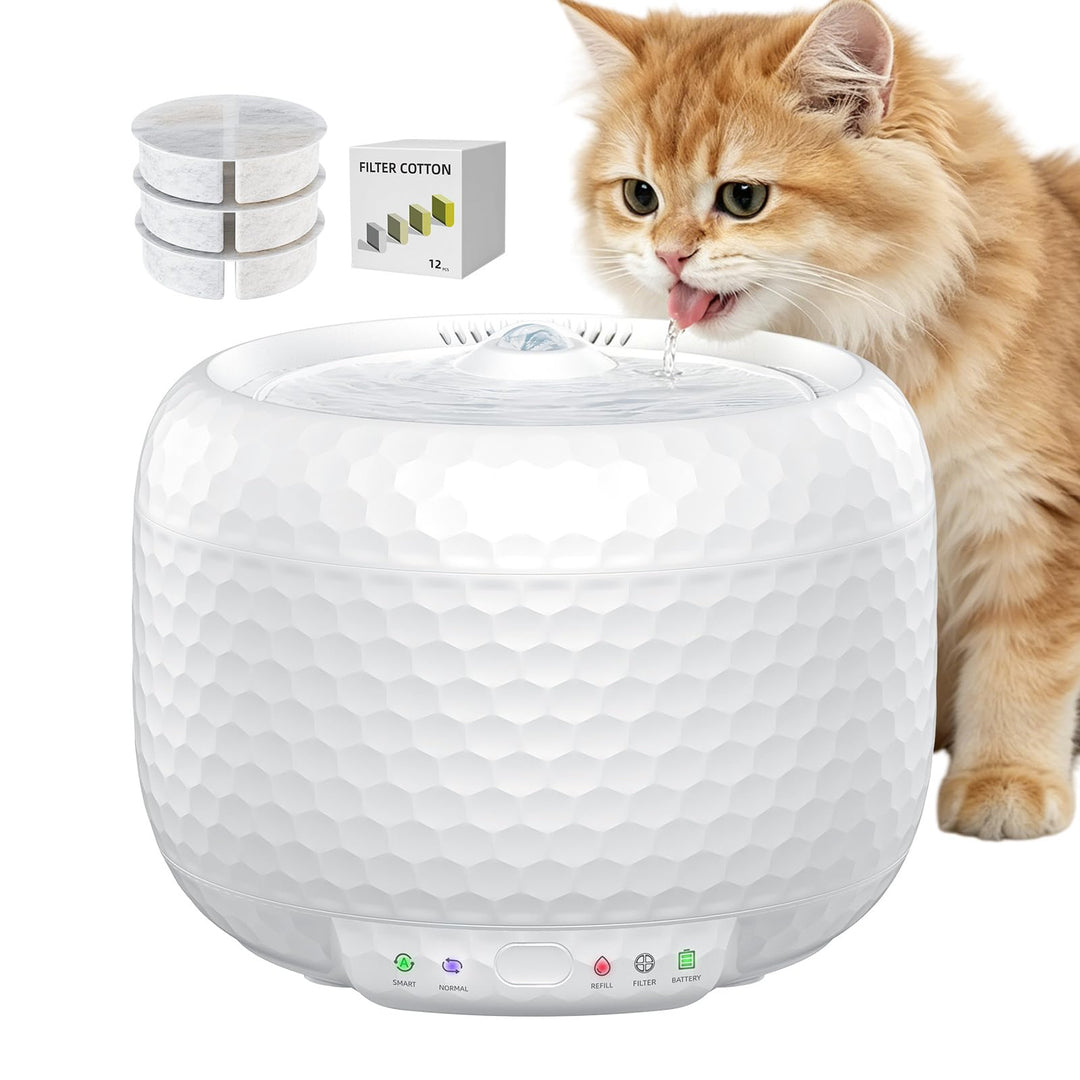 1.8L Kabellose Katzenbrunnen mit 5200mAh Akku, kabelloser Haustierbrunnen mit extrem leiser Pumpe, 2