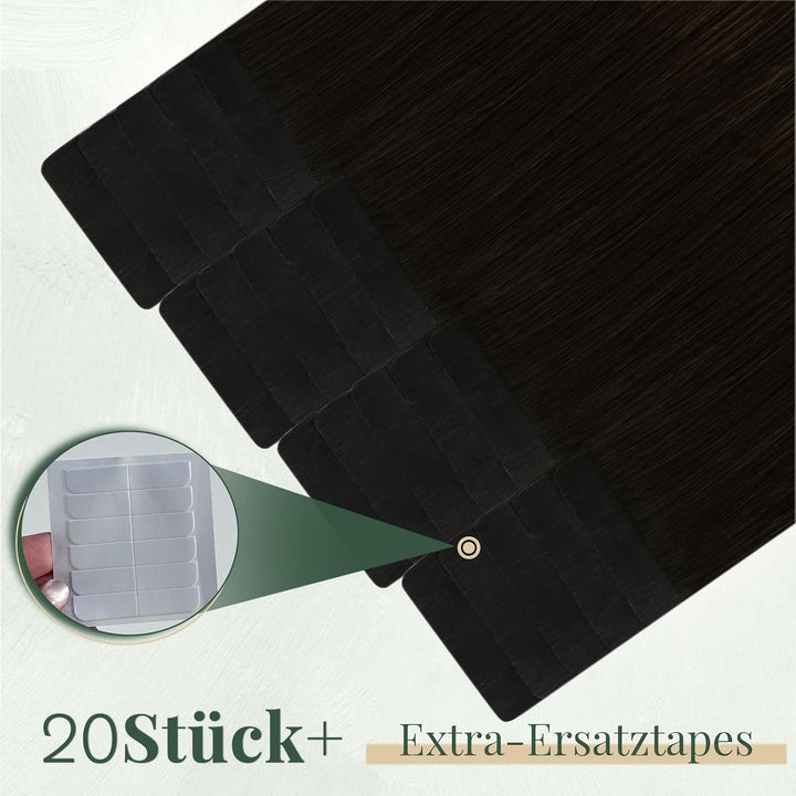 Ugeat Tape Extensions Echthaar Balayage 40 cm Goldbraun Echthaar Extensions Tape Haarverlängerung Gl