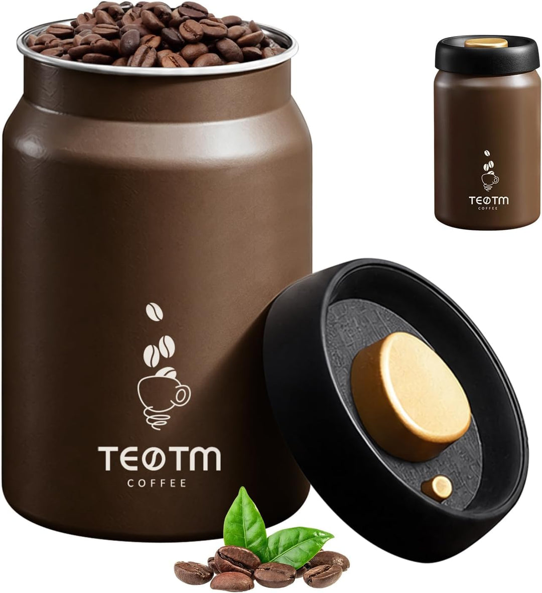 Kaffeebohnen Behälter, Luftdichte Kaffeedose, 1.2 L Vakuumversiegelung Aufbewahrung Dose, Vorratsglä