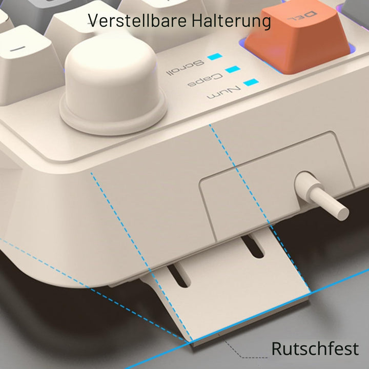 Kabelgebundene Tastatur und Maus Set mit 94 Tasten Lautstärkeregler Buntes Licht Ergonomische Mäuse