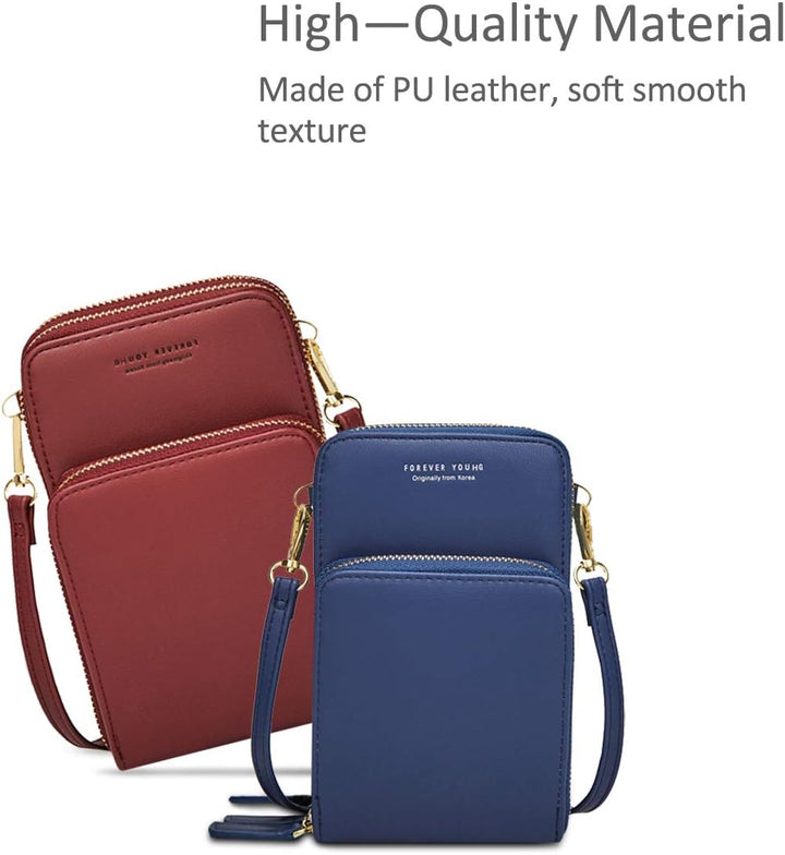 NICOLE&DORIS Damen Elegant Handytasche Kleine Umhängetasche Brieftasche Schultertasche PU Leder Mini