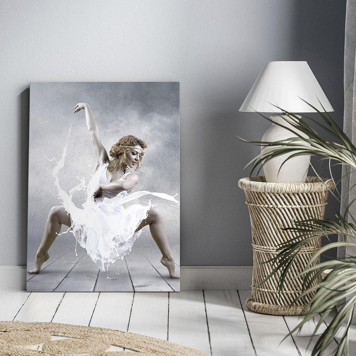 Bilder auf Leinwand 55x100cm Leinwandbild mit Rahmen Frau Tänzerin Ballett Gross Wanddeko Bild Schla