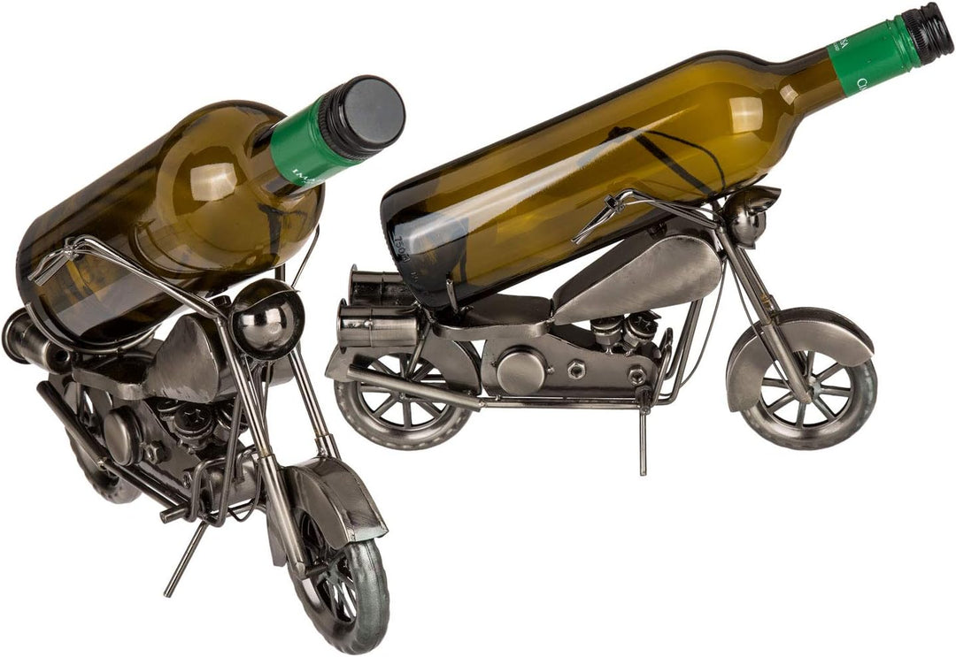 Out of the Blue 71/3170 - Flaschenhalter aus Metall, Motorrad I, ca. 31 x 17 cm, ideal als Deko und
