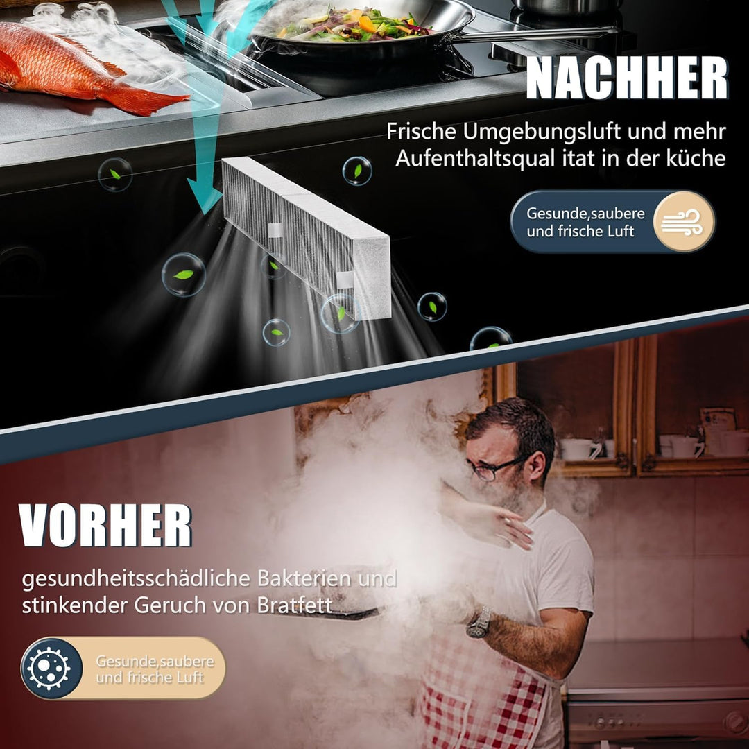 4 Stück Dunstabzugshaube Aktivkohlefilter für Bosch HEZ9VRCR0 / Siemens HZ9VRCR0 / Neff Z821VR0 / Ga