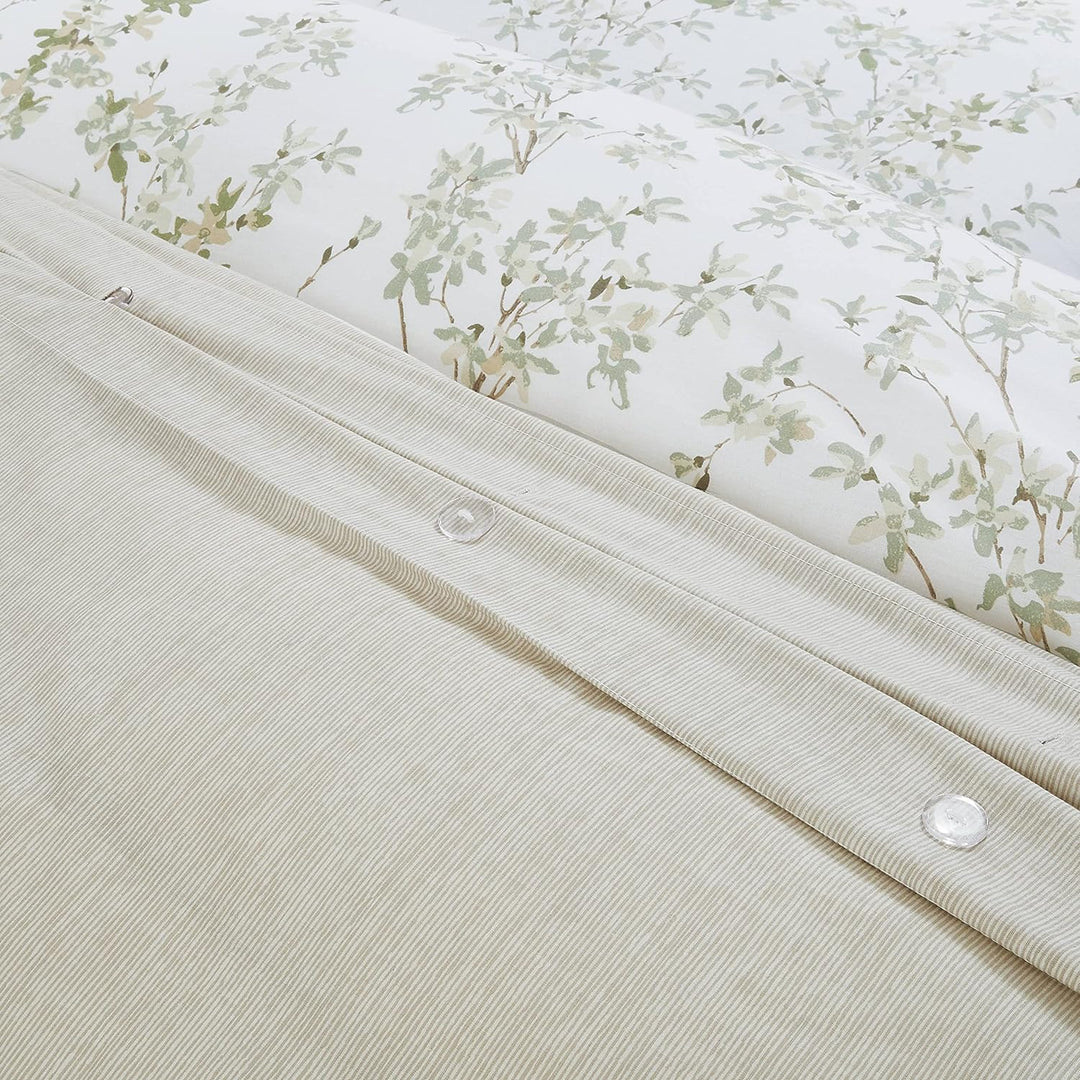 Laura Ashley Home - Queen-Bettbezug-Set, Baumwolle, wendbare Bettwäsche mit passenden Kissenbezügen,