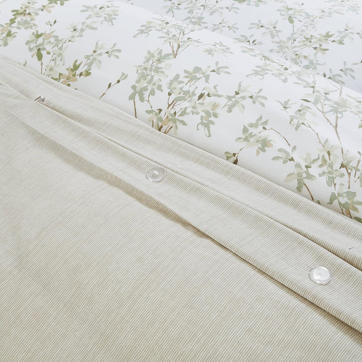 Laura Ashley Home - Queen-Bettbezug-Set, Baumwolle, wendbare Bettwäsche mit passenden Kissenbezügen,
