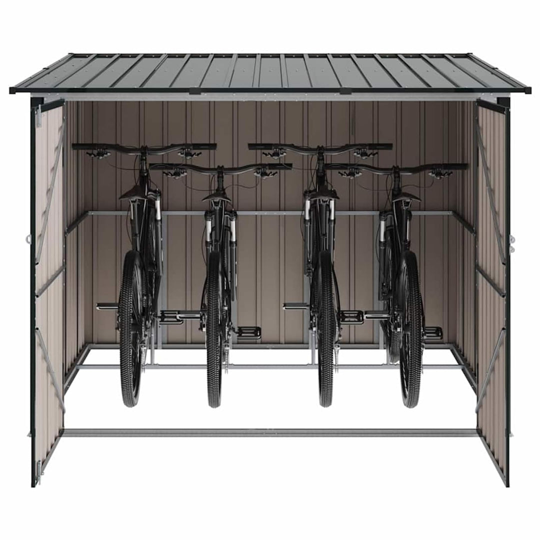 Fahrradgarage Metall, Wetterfest &amp; Abschliessbar Fahrradschuppen Gerätehaus Geräteschuppen für 4 Fah
