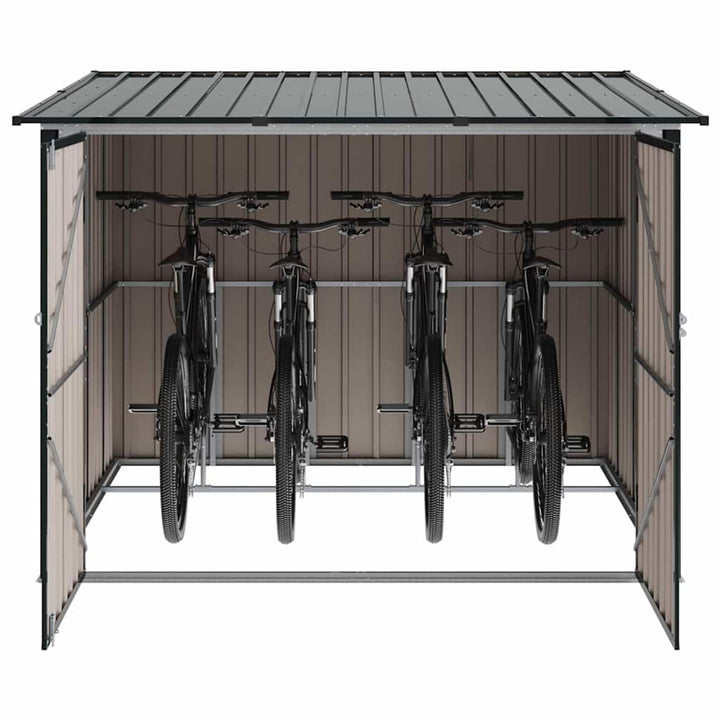 Fahrradgarage Metall, Wetterfest &amp; Abschliessbar Fahrradschuppen Gerätehaus Geräteschuppen für 4 Fah