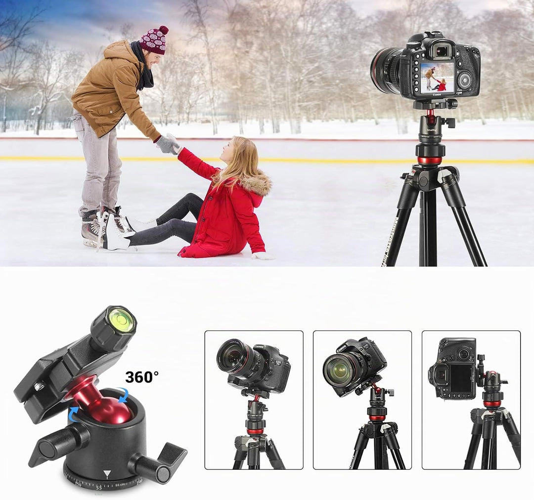 SMALLRIG Panorama kugelkopf stativkopf 360 ° drehbar, Stativkopf mit Schnellwechselplatte 1/4 Zoll S