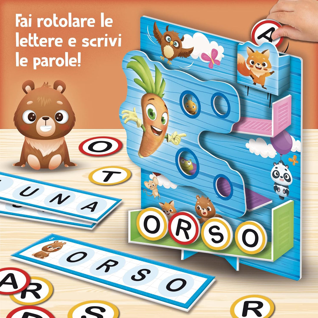 Lisciani Giochi 97098 Happy Flipper, Action-Spiel für Lernen, die Prime Paroline, Mehrfarbig