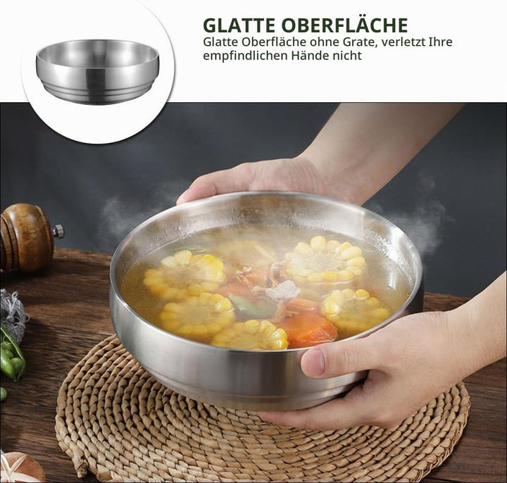 Edelstahl Sch¨¹ssel Doppelwandige Anti ?e Sch¨¹ssel 19cm Servierschalen R¨¹hrsch¨¹ssel Suppensch¨¹ss