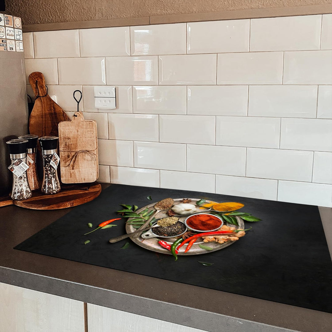 KitchenYeah© Herdabdeckplatte Einteilig Küchen Zubehör Kochfeld Abdeckung Ceranfeld Herdplattenabdec