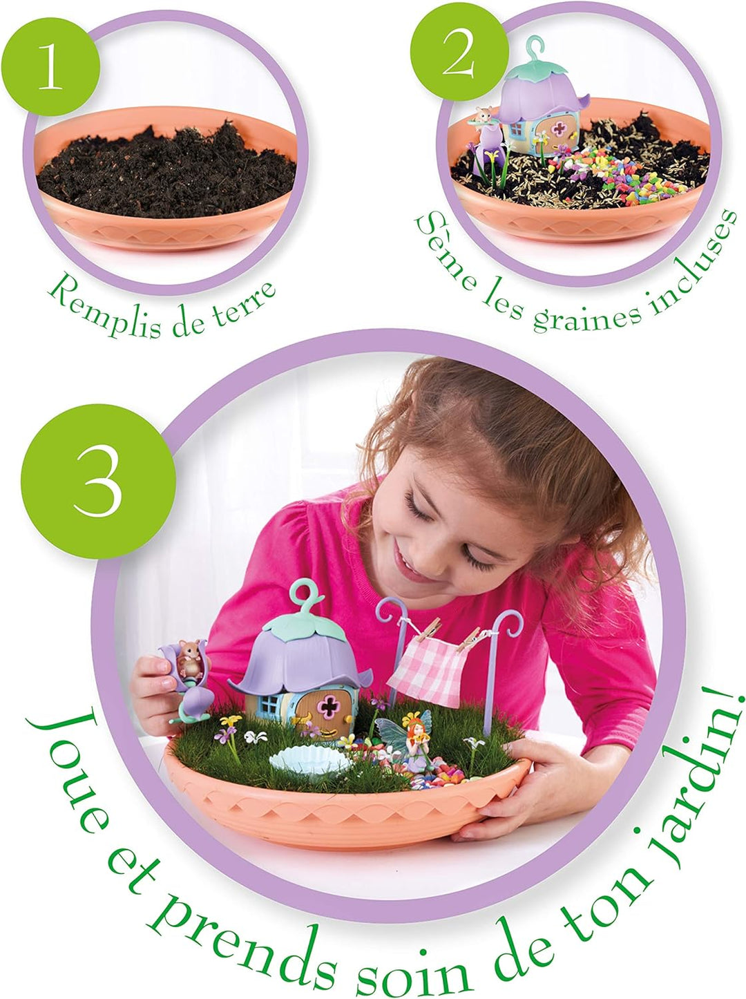Tomy My Fairy Garden Einhorn Garten zum Schieben für Kinder, Geschenkidee, Minifigur Fee, Spielzeug