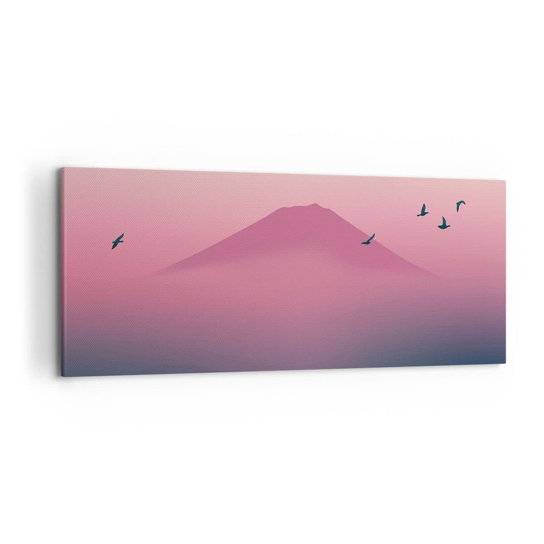 Wandbilder Dekoration Wohnzimmer Vulkan Vogel Natur Panorama Bilder auf Leinwand 120x50cm Leinwandbi