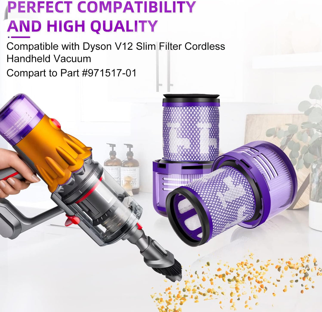 Artraise V12 Filter für Dyson, 3er Pack Ersatzfilter für Dyson V12 Slim Absolute Extra, Total Clean,