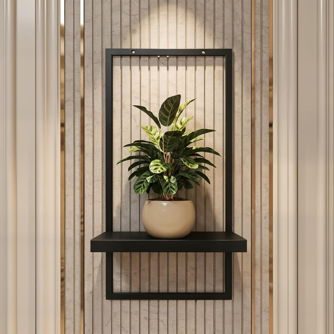 UNO RIPIANI Wandregal aus Metall – modernes Wandboard zur Wandmontage, pulverbeschichtet, 20×21×40 c