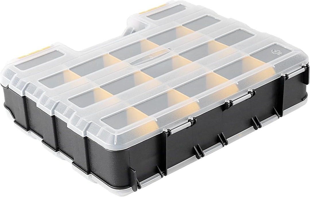 2 x Doppelseitige Hardware-Werkzeugkästen, Schraubensortierbox mit 34 Fächern, Kleinteile-Organizer