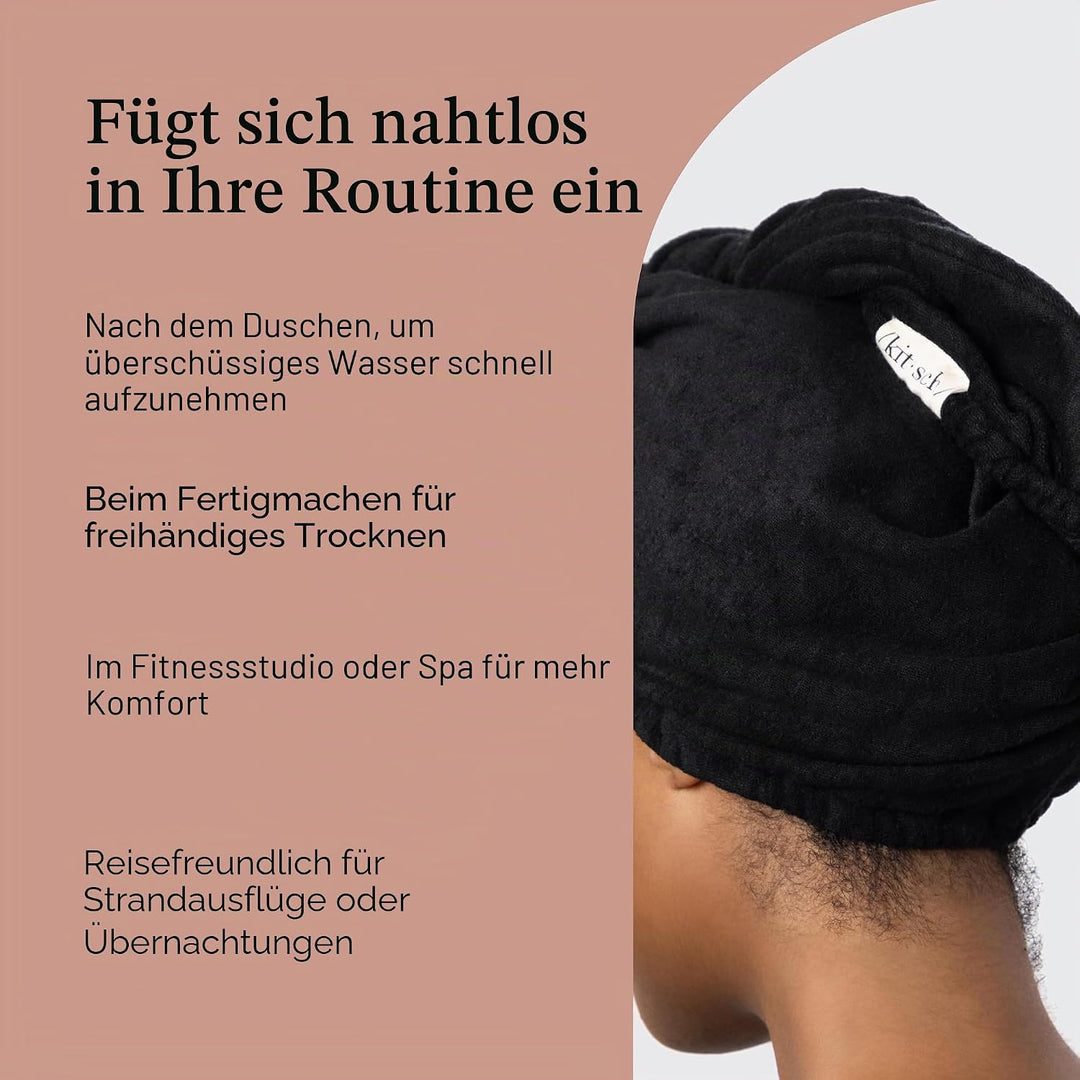 Kitsch Mikrofaser-Haartuch für Damen – Ultra-saugfähiges Haarhandtuch aus Mikrofaser für nasses, loc