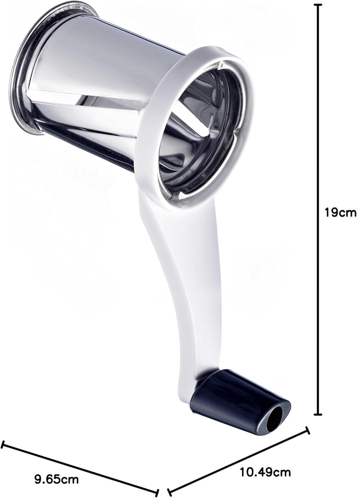 Westmark Trommelreibe/-hobel mit 3 Schneidtrommeln und integriertem Stössel, Rostfreier Edelstahl/Ku