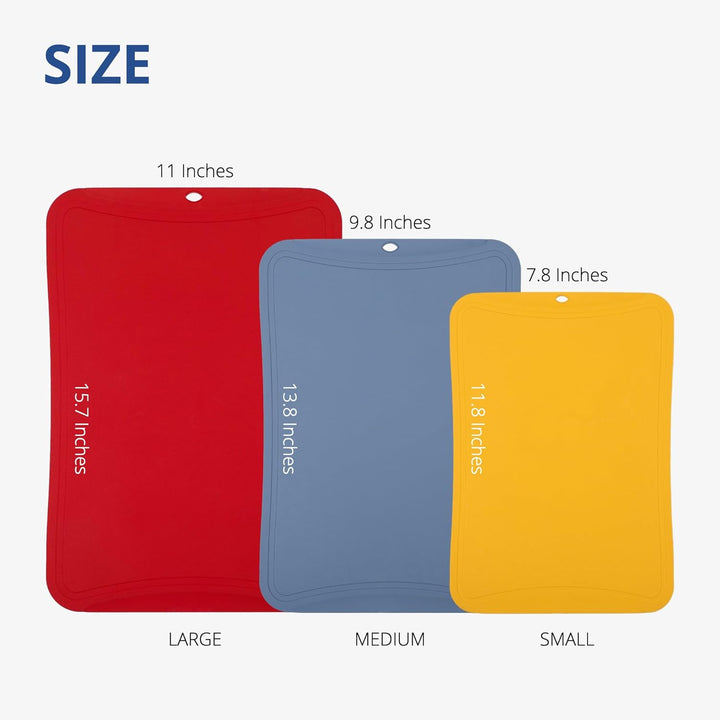 BLUE GINKGO TPU Schneidebretter - (Set aus 3) Kratzfeste Flexible Schneidebretter für die Küche | Dü