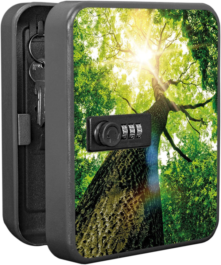 banjado® Burg-Wächter® abschliessbarer Schlüsselkasten mit Motiv Baumkrone für 20 Schlüssel - Schlüs