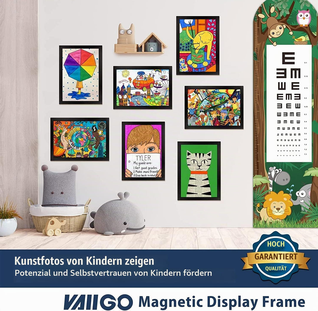 VAIIGO Magnetrahmen Info-Rahmen Selbstklebend mit Magnetverschluss für Informationsrahmen DIN A4 For