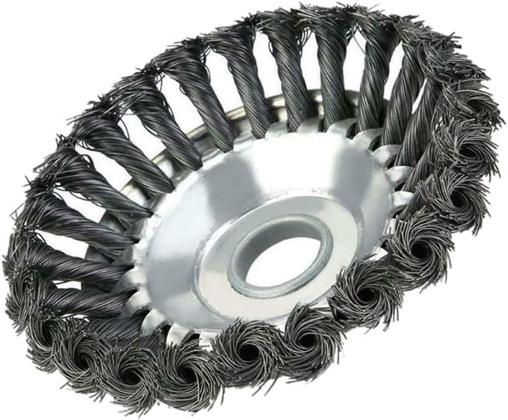 Trade-Shop Entrostender Stahldraht-Bürstenkopf Unkrautbürste 15cm x 2,54cm inkl. Adapter-Set kompati