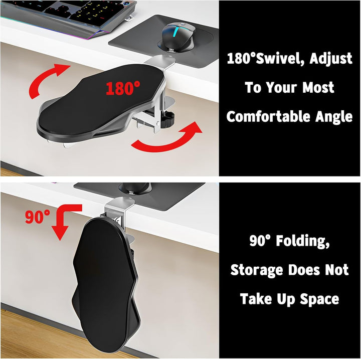 Ergonomische Verstellbare Armauflage, 90° Faltbare & 180° Drehbare Armauflage Schreibtisch Extender,