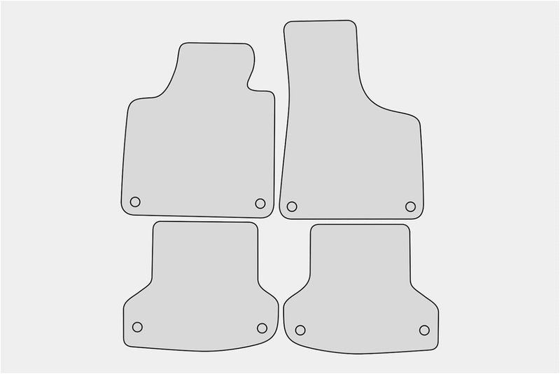 teileplus24 EF102 Fussmatten Gummimatten Exclusive-line Design kompatibel mit Audi A3 8P Sportback 2