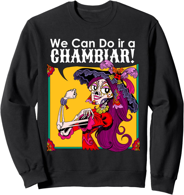 Ermächtigte mexikanische feministische Frau. Zuckerschädel Sweatshirt