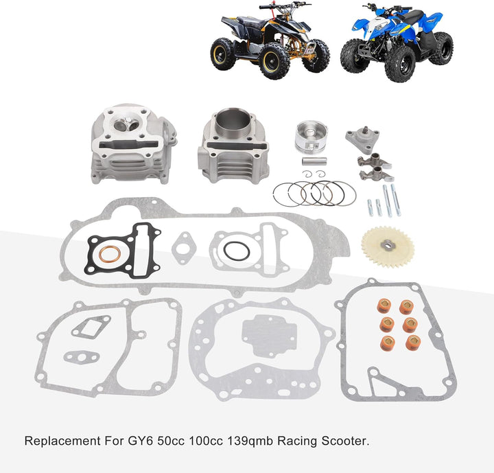 GOOFIT Big Bore Zylinder Kit Ersatz für GY6 50cc 139QMB Racing Scooter Parts 50mm Bore