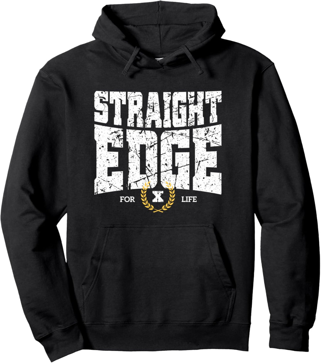 Straight Edge Forever Schriftzug Straight Edger For Life sXe Pullover Hoodie