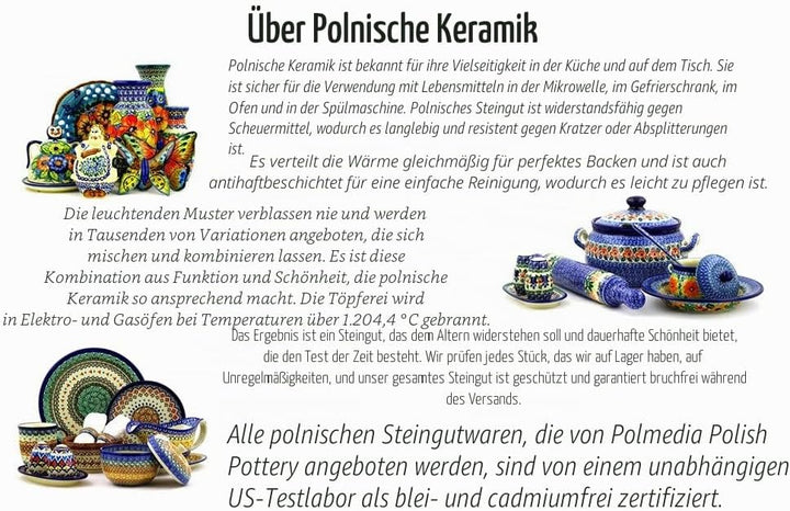 Original Bunzlauer Teller/Frühstücksteller Ø19,5 cm Dekor 46 - Polmedia Polish Pottery