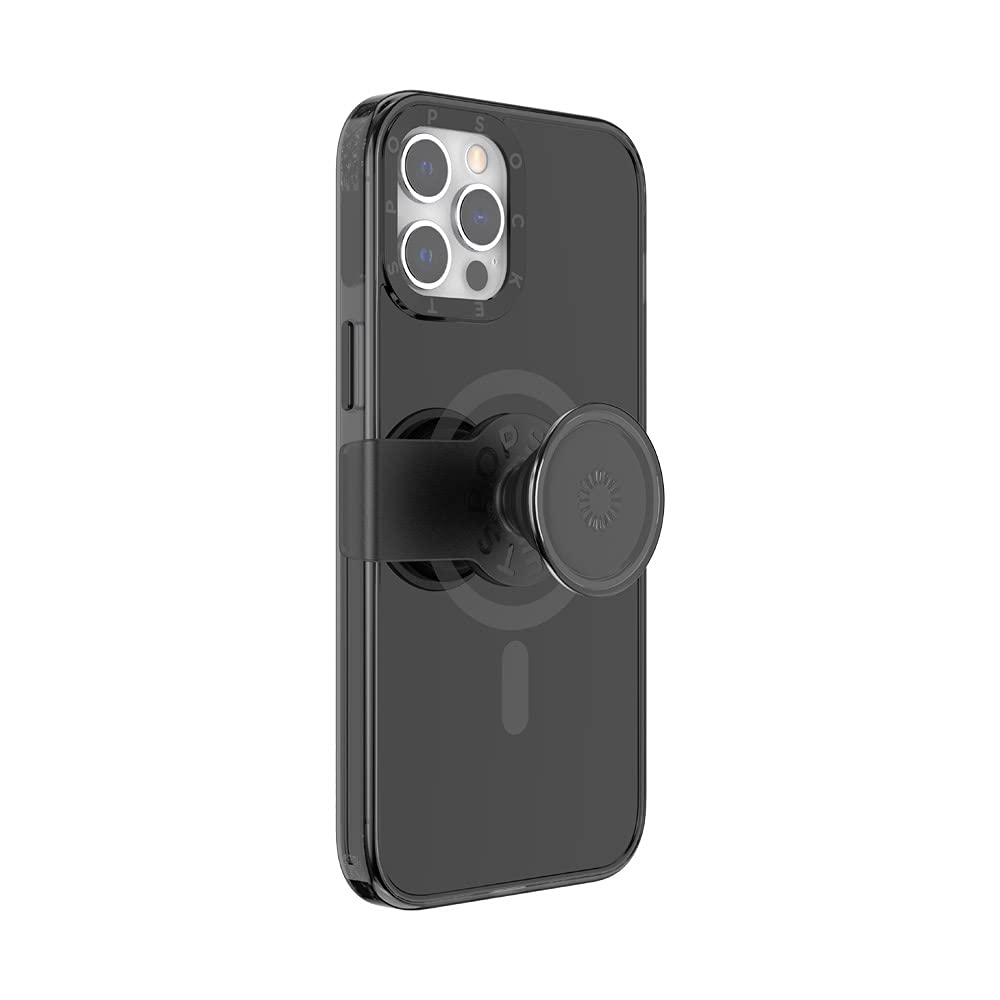 PopSockets: PopCase MagSafe Hülle für iPhone 12 Pro Max mit Abnehmbarem PopGrip Slide Sockel und Gri