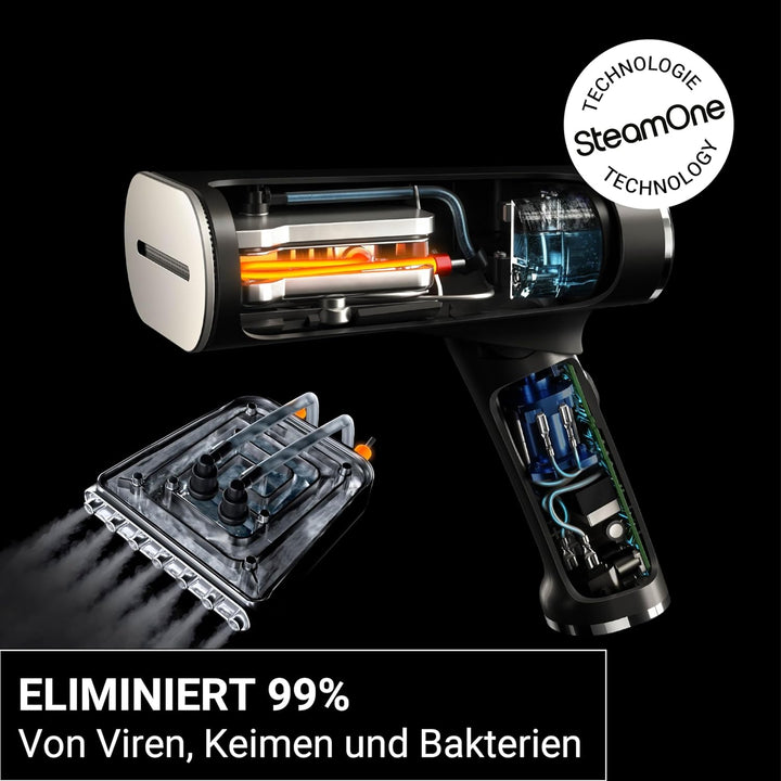 STEAMONE - Steamer Dampfglätter 2000 W 35 g/min – tragbares Bügeleisen – Kapazität 80 & 150 ml – ent