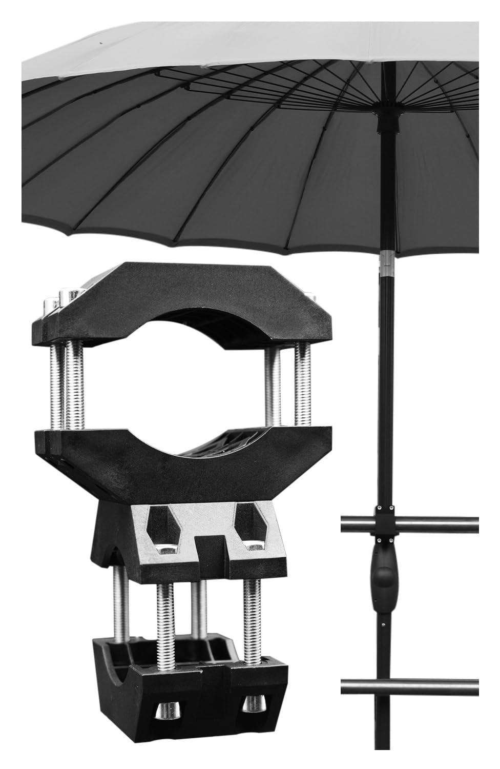 KD-TECH Stabiler Sonnenschirmhalter - Sonnenschirmständer für Balkon und runde, eckige Geländer - So