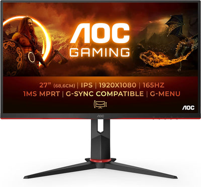 AOC Gaming 27G2SP - 27 Zoll FHD Monitor, 165 Hz, 1 ms, FreeSync Premium (1920x1080, VGA, HDMI, Displ