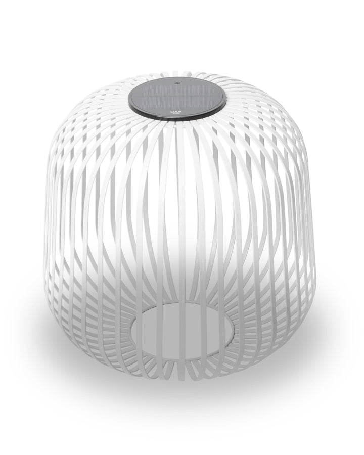 LUUK Studio Grosse Solar Tischlampe, kabellos & tragbar, Outdoor Solarbeleuchtung für den Aussenbere