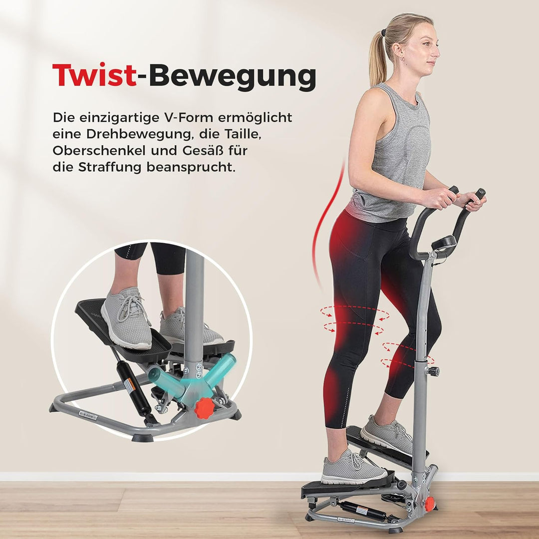 Sunny Health &amp; Fitness Twist Stepper für zuhause, Low-Impact Übung Stepper für Ganzkörpertraining, O