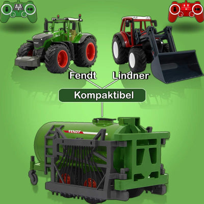 Stimo Fasswagen mit ausklappbarem Schlauchverteiler + Spritzfunktion für Fendt Traktor 1050 Vario fe