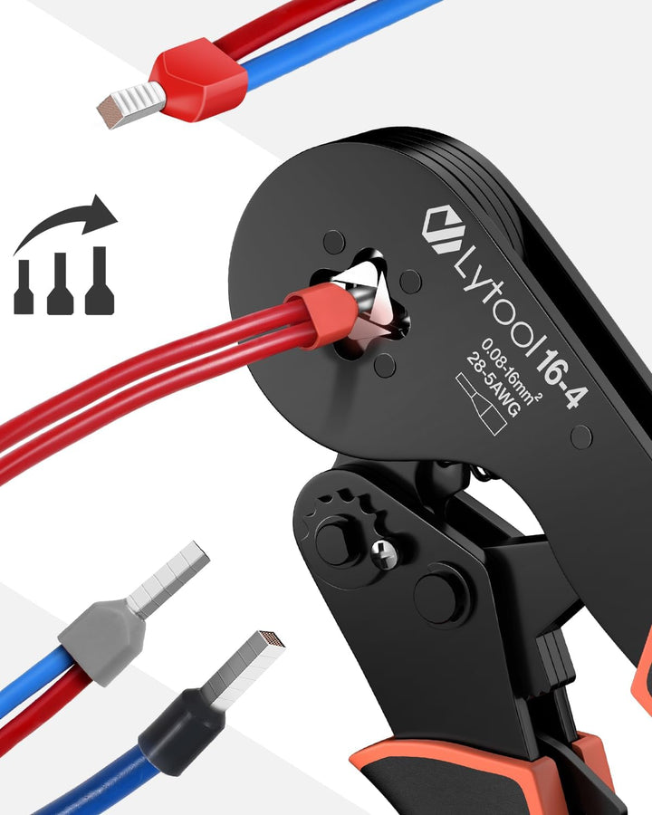 Crimpzange 0.08-16mm² Lytool Aderendhülsenzange Zange Sechskant Presszange | für Isolierte Unisolier