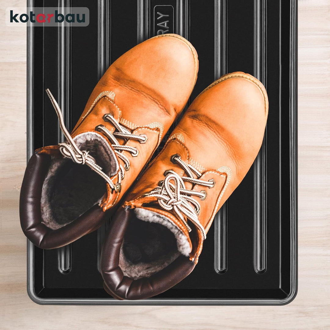 KOTARBAU® 2er Set Schuhabtropfschale 45x30 cm Abtropfmatte Schuhe Schwarz Schuhmatte Abtropfmatte Ku