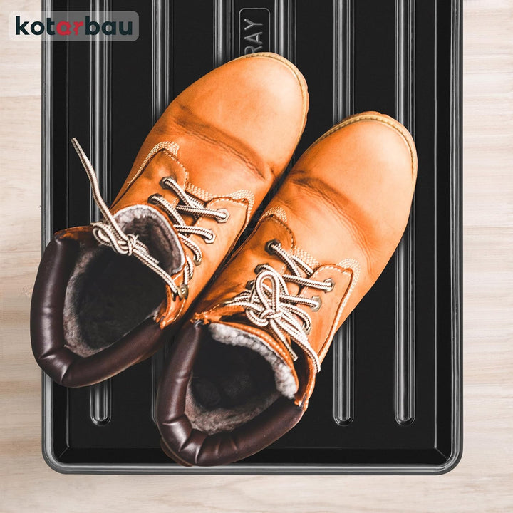 KOTARBAU® 2er Set Schuhabtropfschale 45x30 cm Abtropfmatte Schuhe Schwarz Schuhmatte Abtropfmatte Ku