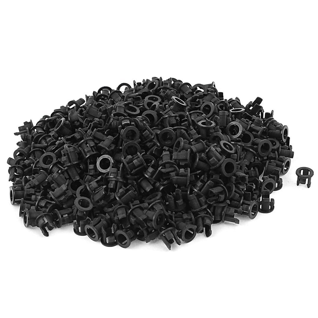 500Pcs 5mm Durchmesser Snap-in LED-Lampe Gehäuse-Halter-Unterstützung Schwarz
