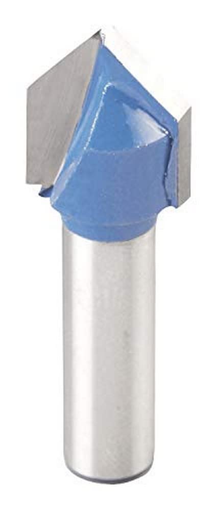 kwb V-Nutfräser Ø 14 mm, hartmetallbestückt mit präzisem Spannschaft und optimierter Schneidengeomet